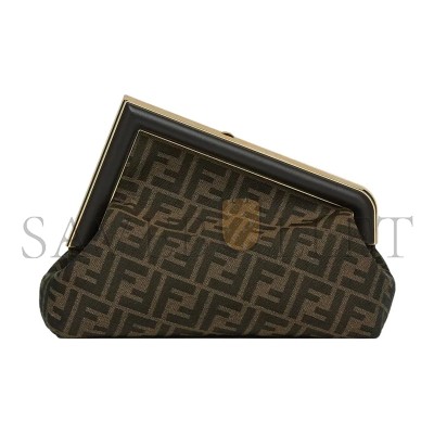 FENDI ZUCCA FIRST SMALL CLUTCH BROWN SHOULDER BAG 8BP137AOQBF1GL7 (30*20*14cm)